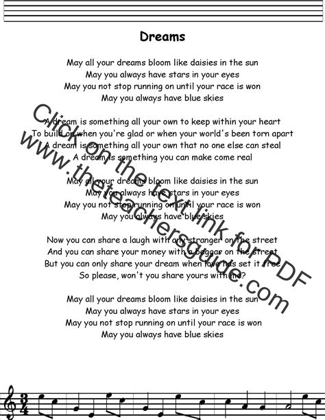 dreams lyrics|Dreams .